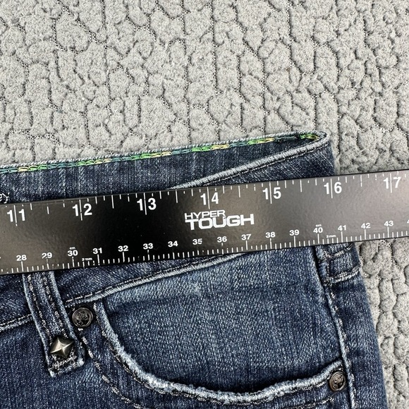 Wrangler Rock 47 Jeans Ultra Low Rise Womens 32x34 Western Denim Flare Bootcut - Picture 8 of 10